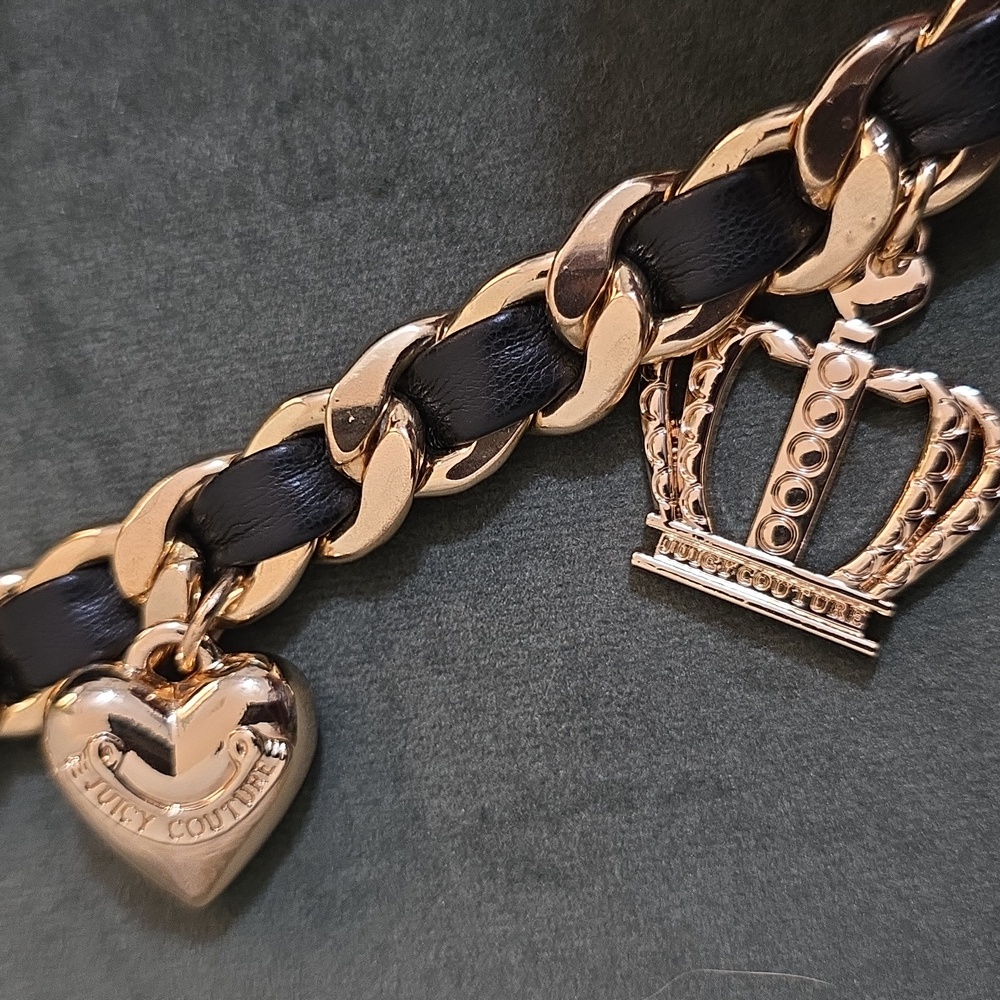 JUICEY COUTOURE Gold and Black Charm BELT - Picture 6 of 9